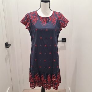 Blue / Red Embroidered Dress Sz S